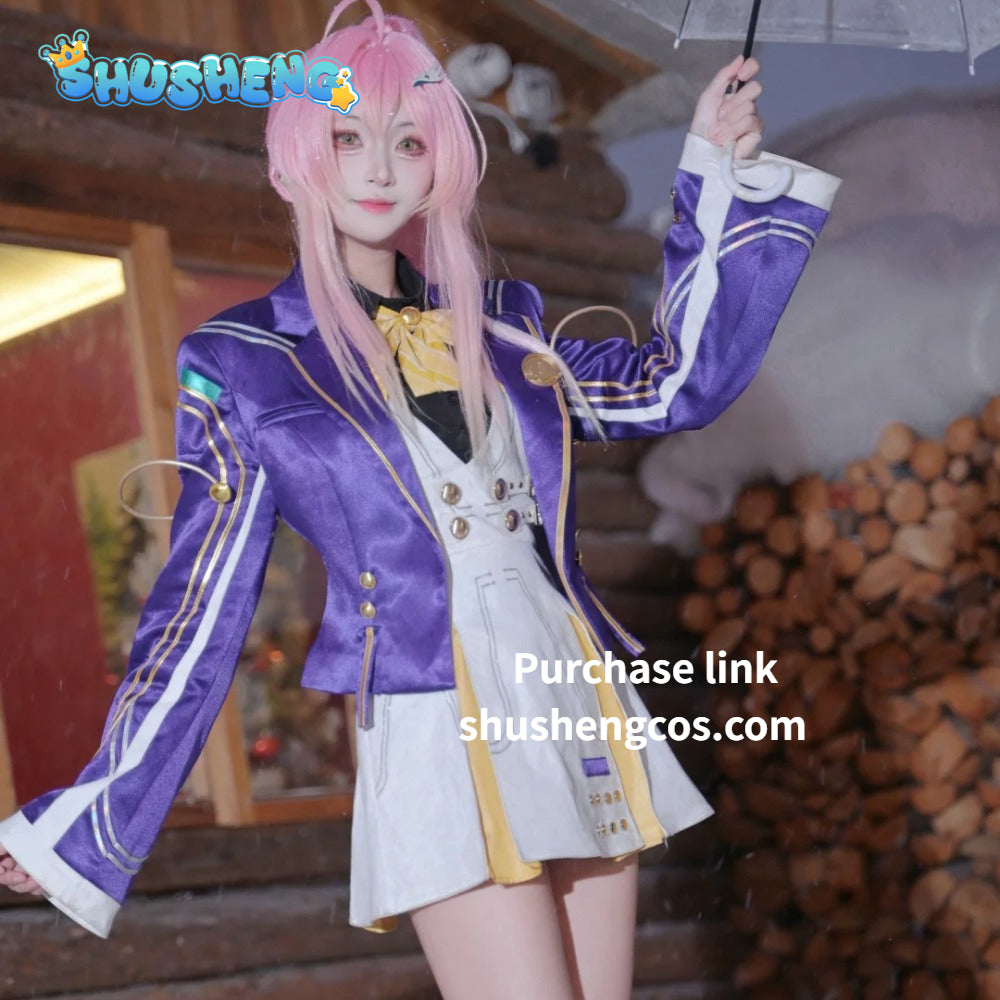 Game Cosplay Series:  Wuthering Waves- Amis Cosplay academic uniform Costume full set Shushengcos Pink haired woman