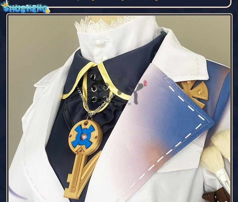 Identity V Andrew Kreiss Grave Keeper Purple Skin Mural Restorer Cosplay Costume Uniform Halloween Carnival Party Role Clothing