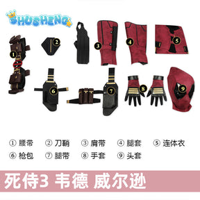 Movie Deadpool3 Cosplay Costume Series Pet Cos Costume Superhero Costume Shoes Halloween Carnival Party Animation Props Gift