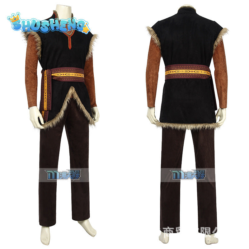 Hot Selling Anime Movie Costume Halloween Clothes Frozen Kristoff Cosplay Costume for Men