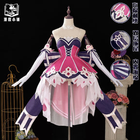 Honor of Kings Wang Zhaojun Epic Skin Anime-style Games Cosplay Costume Idol Singer Pink and Purple Dress Anime-style Games