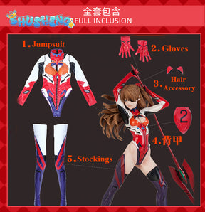 EVA  Asuka Langley Soryu Cosplay Costume Ver. Red Costumes Jumpsuits Woman EVA Sexy Outfits