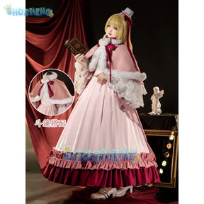 Animal Gosick Victoric de Blois Cosplay Wig Pink Dress Maid Lola Uniform Cloak Halloween Party costume