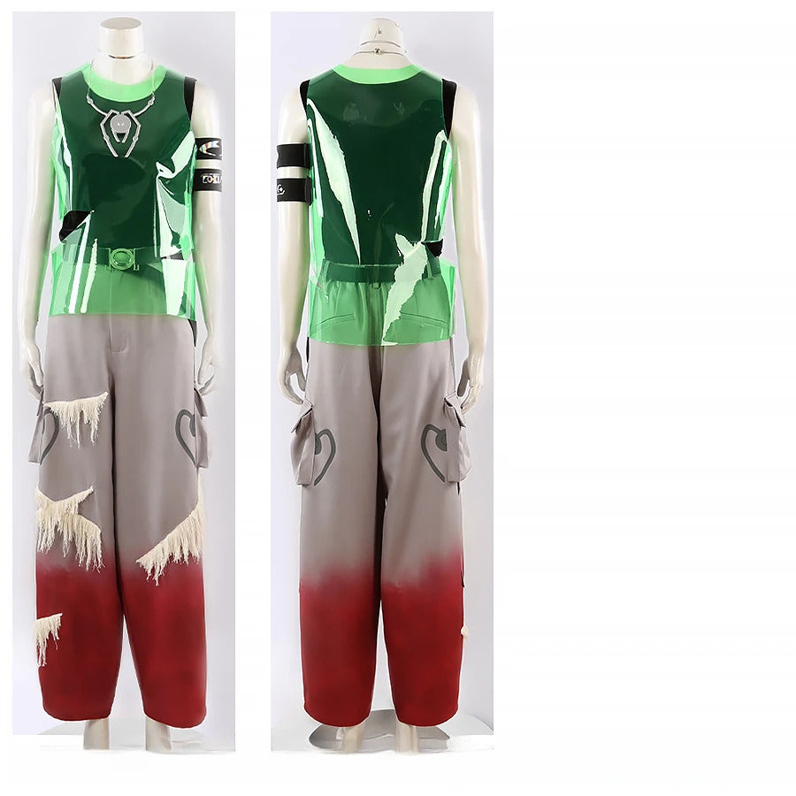 Alien stage till Cosplay r7 round7 Costume New Fashion Men Women Tank Top Pants Necklace Belt Set Party Carnival Fashion Uniform