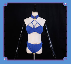 Anime Virtual YouTuber Shylily Lily Cosplay Costume Summer Day Swimwear Bikini Woman Sexy Kawaii Sand Party Sailor Suit