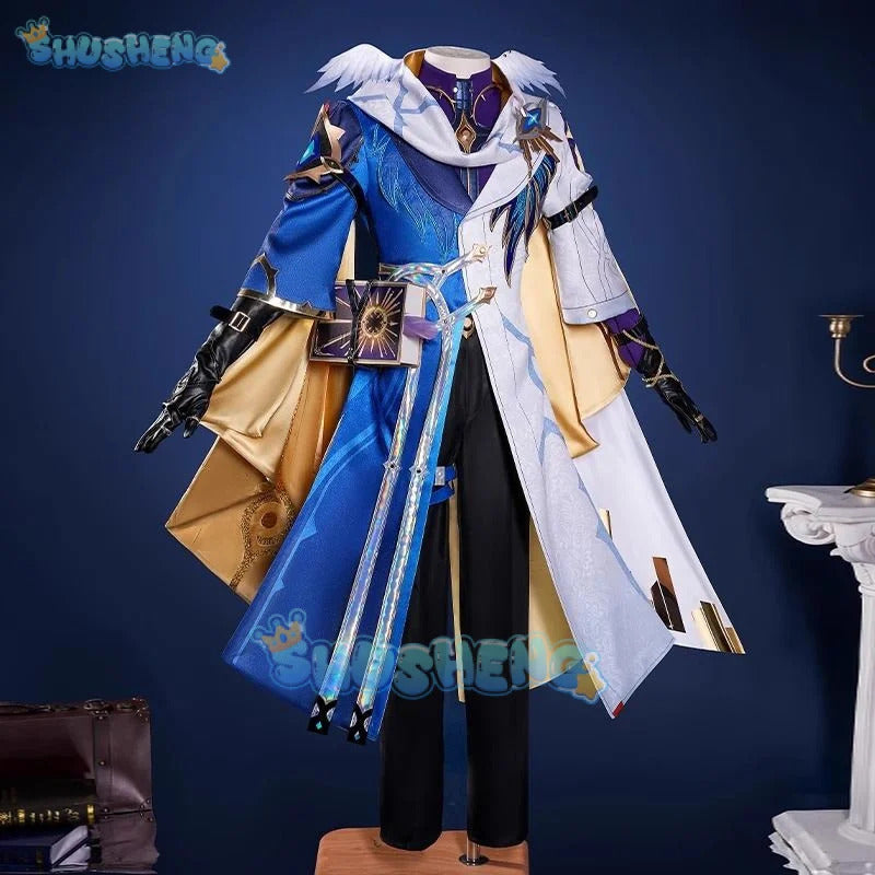 Shusheng Honkai Star Rail Sunday Cosplay Costume Uniform New Skins Earrings Book Props Halloween Party for Women Men Accessory