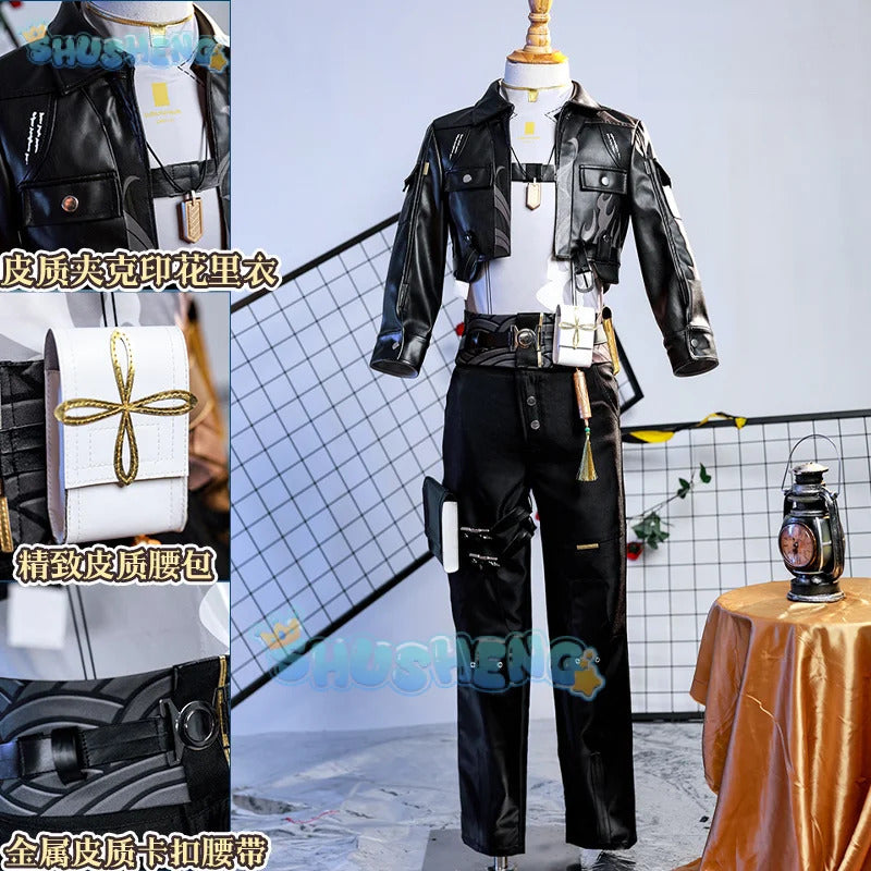 Wuthering Waves Rover Cosplay Costume Wig Male Uniform Main Character Resonator Necklace Halloween Party Women Men Props