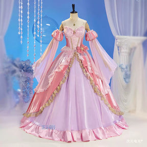 Shusheng-R Anime The Mermaid Princess Gorgeous Pink Lolita  Dress Cosplay Costume S-L