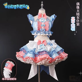 Cosplay Series: Idol Land PriPara-Manaka Laala Cosplay Sweet maid outfit Costume full set Shushengcos