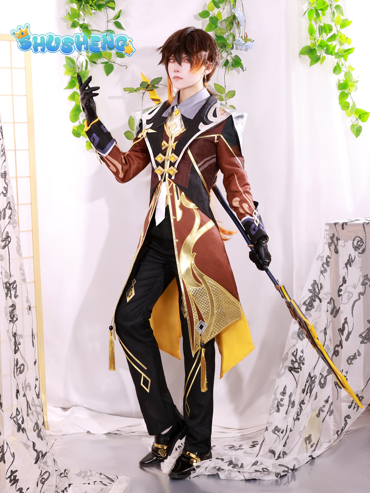 Genshin Impact Cosplay Zhongli Clothing Anime Game God Suit Full Set Halloween Cos Costume Men's