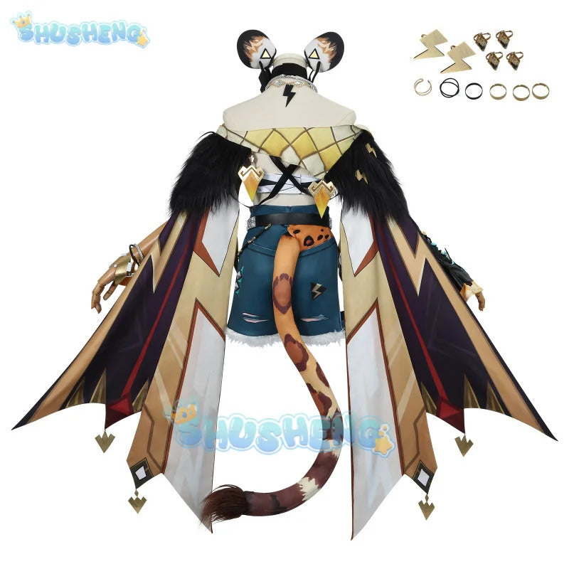 Genshin Impact Xilonen Cosplay Costume Game Uniform Headwear Tail Necklace Natlan Halloween Party for Women Props Shusheng