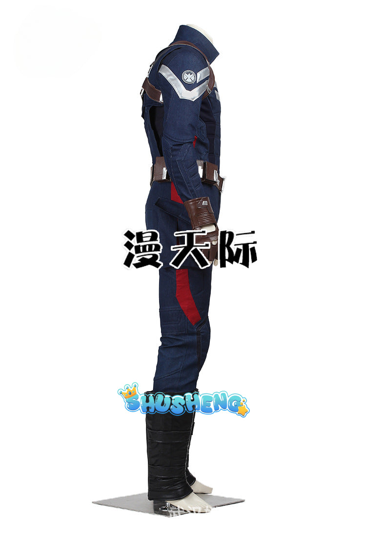 Captain America 2 Cosplay Costume Cos Steve Rogers Jumpsuit Halloween Party Carnival Comic-Con Props Perform Bodysuit Gift