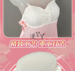 Anime Yosuga No Sora Kasugano Sora Cosplay Costume Girl Sweet Lolita Dress Pajamas Summer Nightgown Ruffle Nightwear Clothes