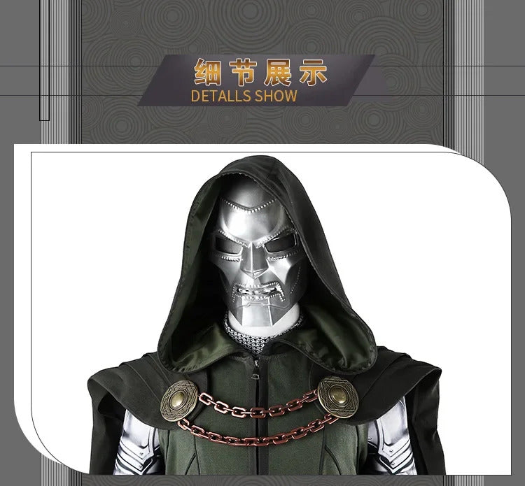 Doctor Doom Cosplay Costume Doom Vest Jumpsuit Helmet Outfit Halloween Carnival Party Christmas Play Role Clothes Clothing