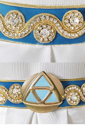 Game Zelda: Breath of the Wild Zelda Cosplay Costume Dress Belt Earrings Necklace Glove Set Halloween Party Sexy Women Uniform
