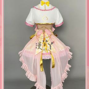 Virtual YouTuber Ace Taffy Cosplay Costume Dress Hat Bow Gloves Hairpin Shirt For Game Party Custom Made