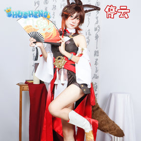 Game Honkai Star Rail Tingyun Cosplay Costume Women Sexy DressEars Tail Headwear Halloween Carnival Clothes