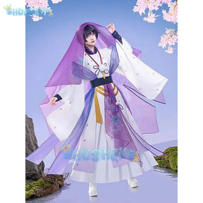 Scaramouche Wanderer Cosplay Costume Hanfu Flower Wedding Dress Game Genshin Impact Men Unifrom Halloween Comic-con Party Suit