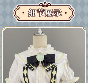 Anime Virtual YouTuber Ace Taffy Cosplay Costume VTuber British Style School Uniform Shirt Strap Dress Wig Woman Cute Party Suit