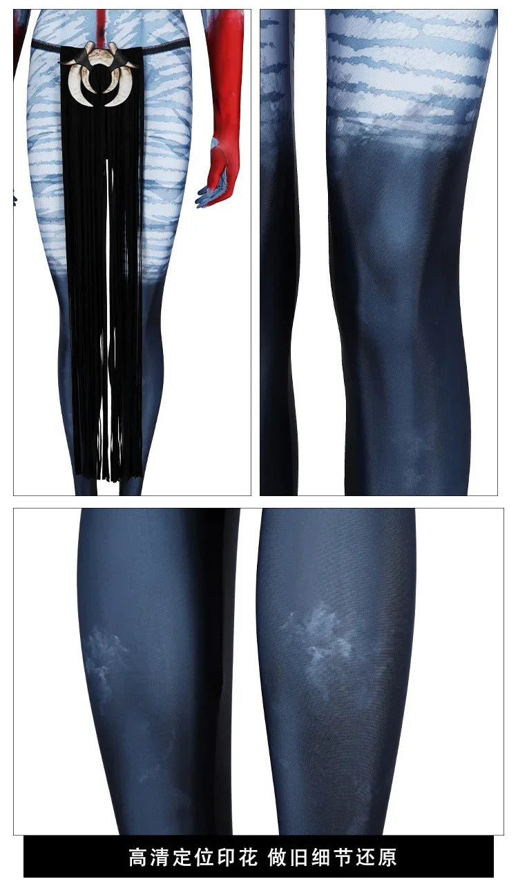 Shusheng-R Avatar:Fire and Ash Neytiri te Ckaha Mo'at’ite Cosplay Costume Tail Zentai Female Halloween Party Bodysuit