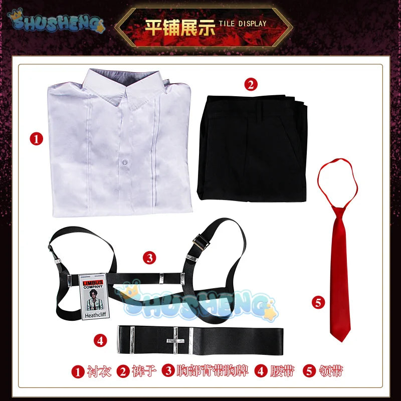 Game Limbus Company REVENGE Cosplay Costume Heathcliff Uniforms Black Outfits Halloween Carnival Party Suit Unisex Anime Cosplay