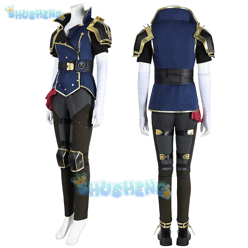 Vi Acrane Cosplay LOL Costume Game Arcane Vi Cosplay Wig Outfits Halloween Carnival Suit Custom Made Halloween Costume