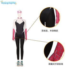 Spiderman Gwen Stacy Cosplay Costumes for Women Girls Zentai 3D Style Bodysuit Adult Kids Halloween Clothes Jumpsuit