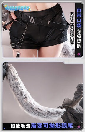 Game Cosplay Series: Arknights Lappland Elite 2 Cosplay Costume Full Set with Wolf Ears and Tail high quality Shushengcos