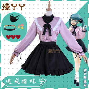 Vampire Miku Cosplay Costume Vocaloid Vampire Miku figure cosplay suit Pink kawaii dress Bowknot uniform