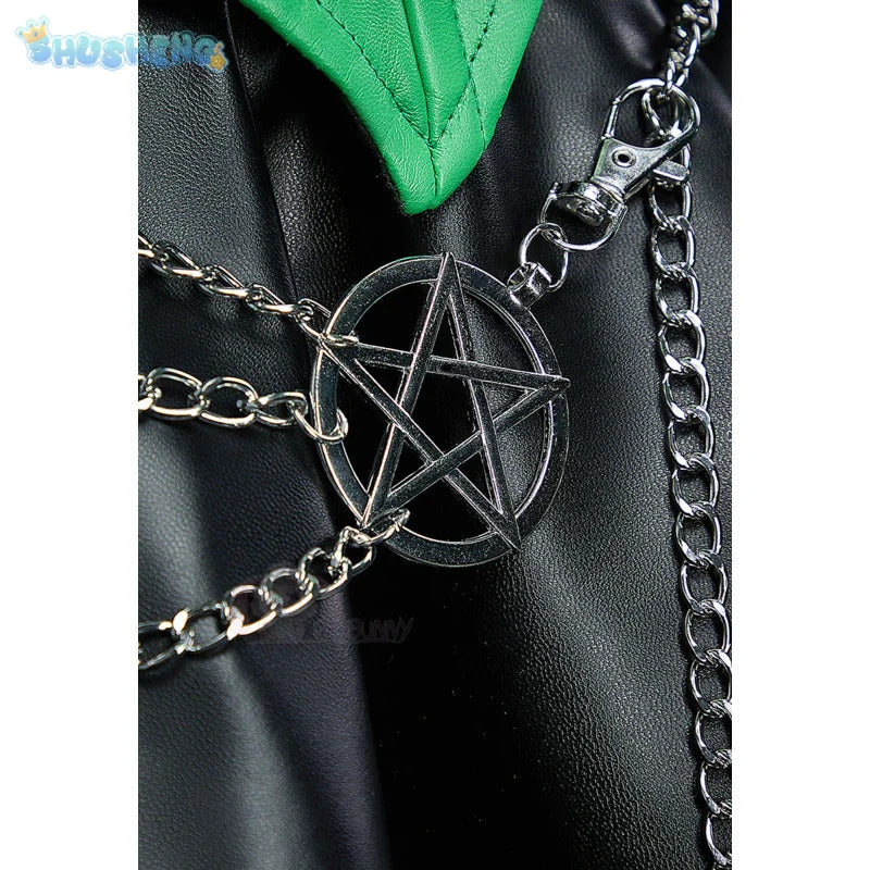 Shego Cosplay Kim Anime Costume Possible Leather top skirt necklace prop set Halloween women's sexy fantasy Shego uniform