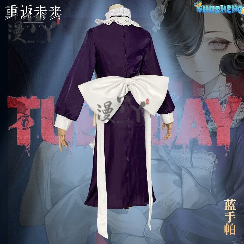 Game Reverse:1999 Tuesday Christine Cosplay Costume St. Pavlov Foundation Deep Purple Maid Dress Woman Sexy Cute Party Suit