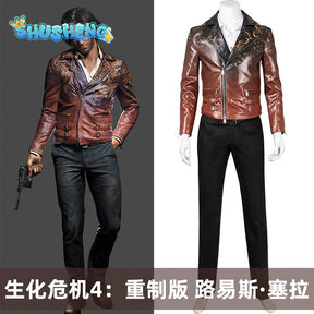 Male Resident Cosplay Luis Cosplay Resident Evil 4 Costume Coat Shirt Pants Outfit Halloween Comic Con Remake Battle Suit Custom Size