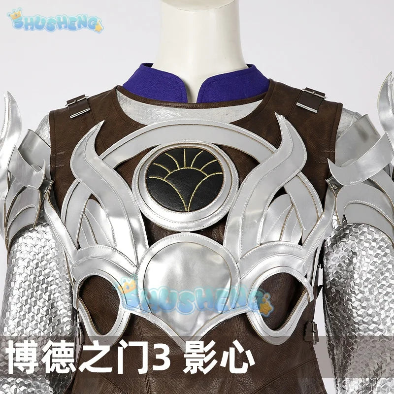 Shadowheart Cosplay Anime Game Balder Gate 3 Fantasy Battle Armor Costume Disguise Adult Women Outfit Headwear Halloween Suit