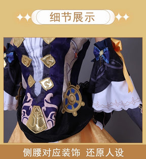 Genshin Impact Navia Cosplay Costumes Navia Caspar Wig Sunglasses Full Set High-end Fancy Dress Women Clothes