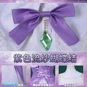 Anime Re:Zero Emilia Cosplay Costume Wigs Suit Coser Halloween Party Role Play Outfit Dress