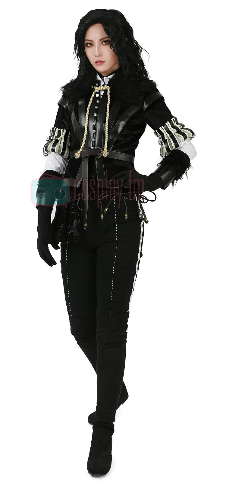 Game Witcher 3 Wild Hunt Cosplay Yennefer of Vengerberg Costume Halloween party fashion leather jacket vest gloves pants suit