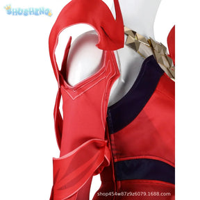 Scarlet Witch Wanda Django Maximoff Cosplay Rivals Costume Halloween Party Women Fantasy Uniform Props Shoes Wig Gloves Net Set