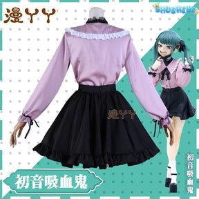 Vampire Miku Cosplay Costume Vocaloid Vampire Miku figure cosplay suit Pink kawaii dress Bowknot uniform