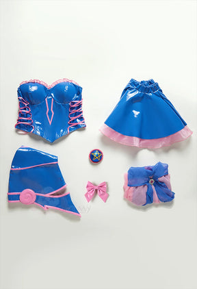Black Magician Girl BMG Cosplay Dark Magician Girl DMG Costume Sweet leather top skirt headwear prop set Halloween women uniform