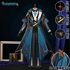 Shusheng-R Game Anaxagoras Honkai: Star Rail Cosplay Costume Halloween Carnival Handsome Coat Gloves Eye Mask Props Wig Men Uniform New Set