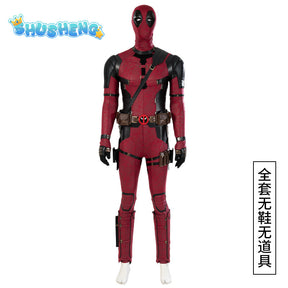 Deadpool Costume Cosplay Kids Adult Suit Anime Superhero Halloween Death Waiter Spandex Adult Service Leotard Accessories Belt