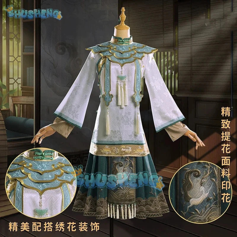 Shusheng Identity V Antique Qi Shiyi Cosplay Costume Uniform Halloween Carnival Party Role Play Outfit Full Set for Women