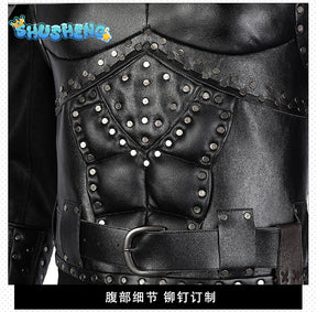 Geralt of Rivia Cosplay Fantasia Costume Leather Jacket for Adult Man Uniform Top Pants Belt Outfit Halloween Carnival Costumes