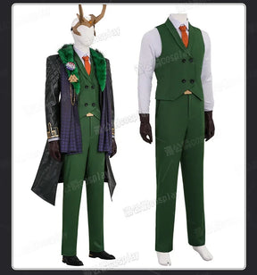 Game Rivals Loki Cosplay Fantasy Battle Suit President Costume Adult Men Roleplay Fantasia Outfits for Halloween