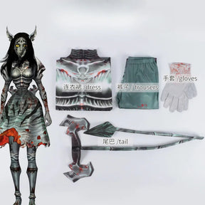 New Alice Cosplay Game Alice: Madness Returns Costume Dark Night Devil Tail Dress Gloves Pants Sexy Set Party Carnival Uniform