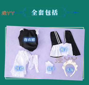 Hatsune Miku Black White Maid Apron Dress Uniform Outfit Anime Cosplay Costumes
