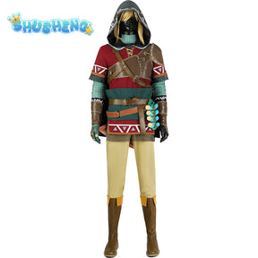 Kingdom Cosplay Disguise Link Hylian Cosplay Costume Hylian Tunic Hood Design Outfit and Accessories Custom Size for Man