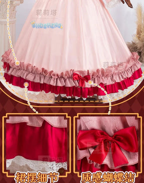 Victoric de Blois Cosplay costume Wig Anise Gosick Pink Dress Maid Lola Uniform Cloak hairpin Halloween Party Girls Women