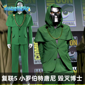 Doctor Doom Cosplay Costumes Victor von Doom Cloak Mask Anime Role Play Uniform Halloween Party Dressing For Men