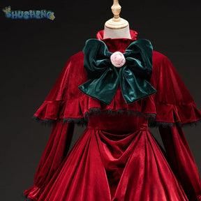 Rozen Maiden Shinku Cosplay Pure Rubin Costume Cloak accessories Props Halloween carnival gorgeous red oversized dress set